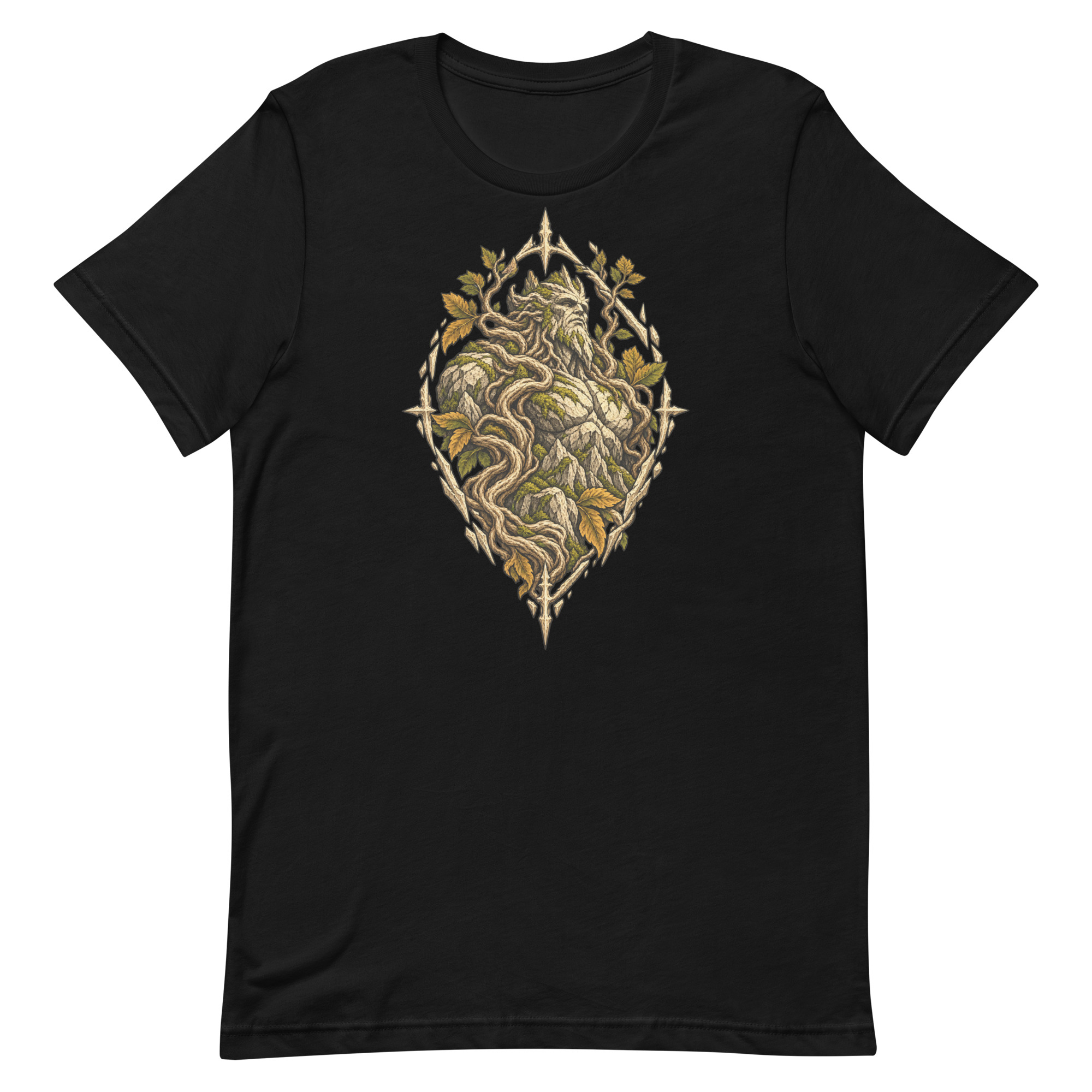 black unisex T-shirt, front view