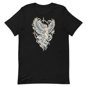 black unisex T-shirt, front view
