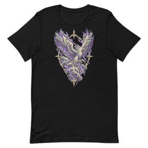 black unisex T-shirt, front view