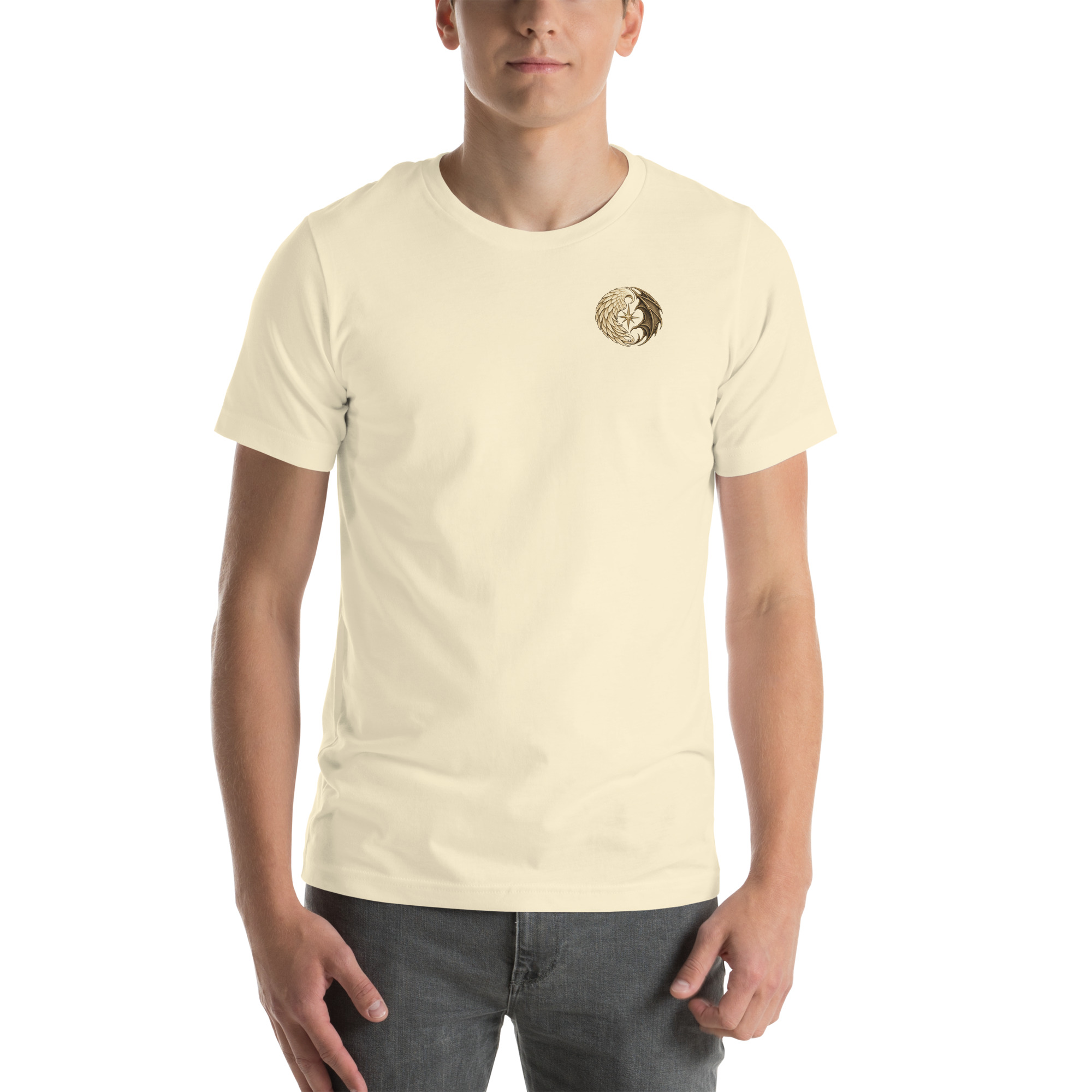 Natural unisex T-shirt, front view